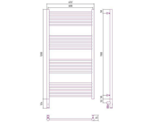 Сунержа Богема 3.0 Полотенцесушитель электрический 60x120h, лев., цвет: состар. бронза 05-5804-1260