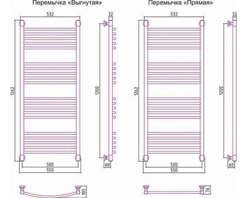 Сунержа Богема  Полотенцесушитель водяной 50x120h, цвет: без покрытия 00-0221-1250