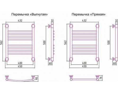 Сунержа Богема  Полотенцесушитель водяной 40x50h, цвет: без покрытия 00-0221-5040