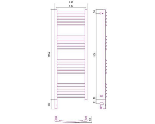Сунержа Богема 3.0 Полотенцесушитель электр. 40x120h, лев., цвет: темн. титан муар 15-5802-1240