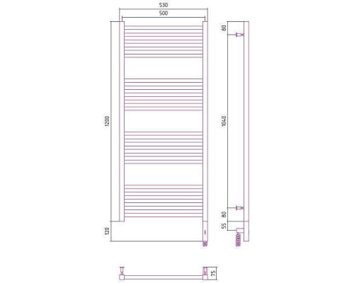 Сунержа Модус 3.0 Полотенцесушитель электрический 50x120h, прав., цвет: мат. белый 30-5701-1250