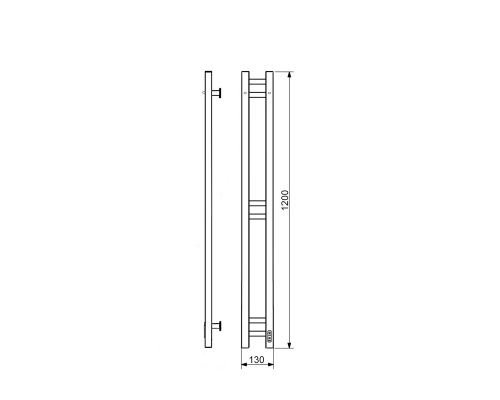 Полотенцесушитель электрический с/т Comfysan Alto EC-2 120/10, ТИТАНОВЫЙ ГРАФИТ RAL