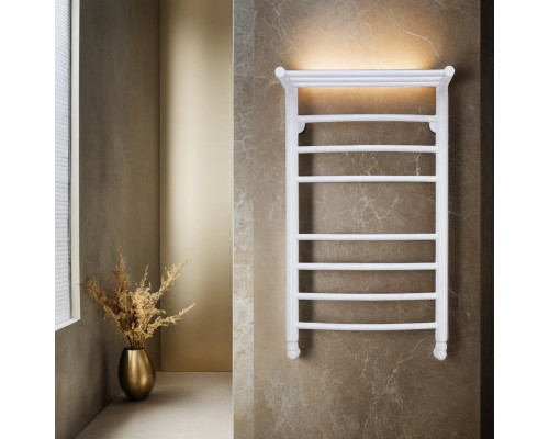 Полотенцесушитель водяной COMFYSAN Luce W-8 80/50 с полкой, белый