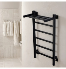 Полотенцесушитель электрический с/т Comfysan Marte-K EC-6 80/40 с полкой, черный