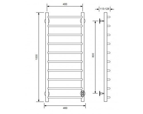 Полотенцесушитель электрический с/т COMFYSAN Scola EC-10 100/40, черный