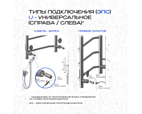 Полотенцесушитель электрический с/т COMFYSAN Аврора EC-8 80/30, хром
