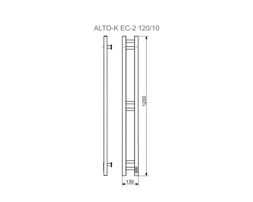 Полотенцесушитель электрический с/т COMFYSAN Alto-K EC-2 120/6, оружейная сталь