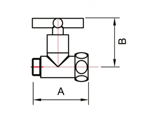 ВЕНТИЛЬ ЗАПОРНЫЙ ПРЯМОЙ КРЕСТ  1' x 1/2'  г/ш  SMT8731SCH0410/2