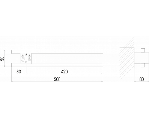 Полотенцесушитель с/т TERMINUS Электро Полка П2 ПРОФИЛЬ 500х90 NEW