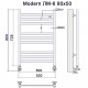 Полотенцесушитель водяной Ника MODERN ЛМ-6 80/50 RAL9016 белый матовый с вентилями (комплект люкс)