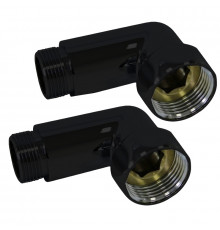 Американка для полотенцесушителя  угл 1' x 1/2'  г/ш  741SCH1004 RAL9005 черный матовый*