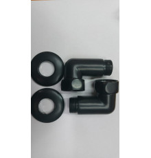 Американка для полотенцесушителя  угл 1' x 3/4'  г/ш  741SCH1005 RAL9005 черная матовая (покр.Ника)