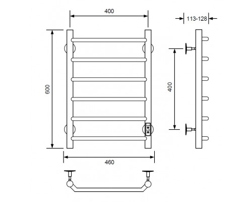 Полотенцесушитель электрический с/т Comfysan Scola EC-6 60/40, белый