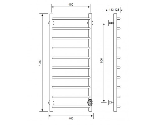 Полотенцесушитель электрический с/т Comfysan Scola EC-10 100/40, черный